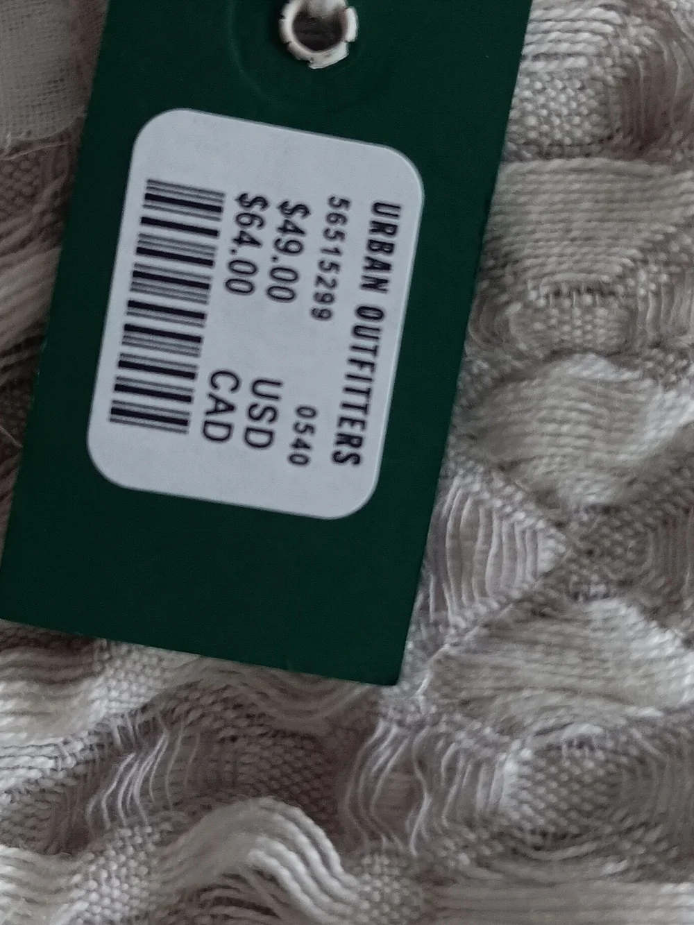Urban Outfitters White Cotton Care-Label Shams. Standard Pillow Size